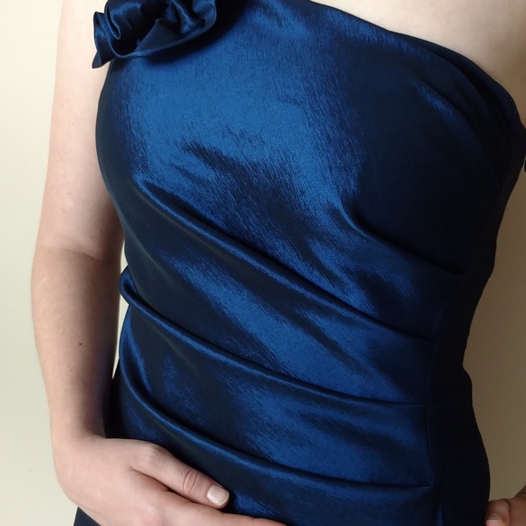 Blue Iridescent Formal Mini Dress - Picture 3 of 6